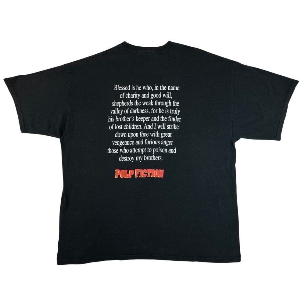 Vintage 2004 Pulp Fiction T Shirt XXL M&O Double Sided Vincent Jules Movie